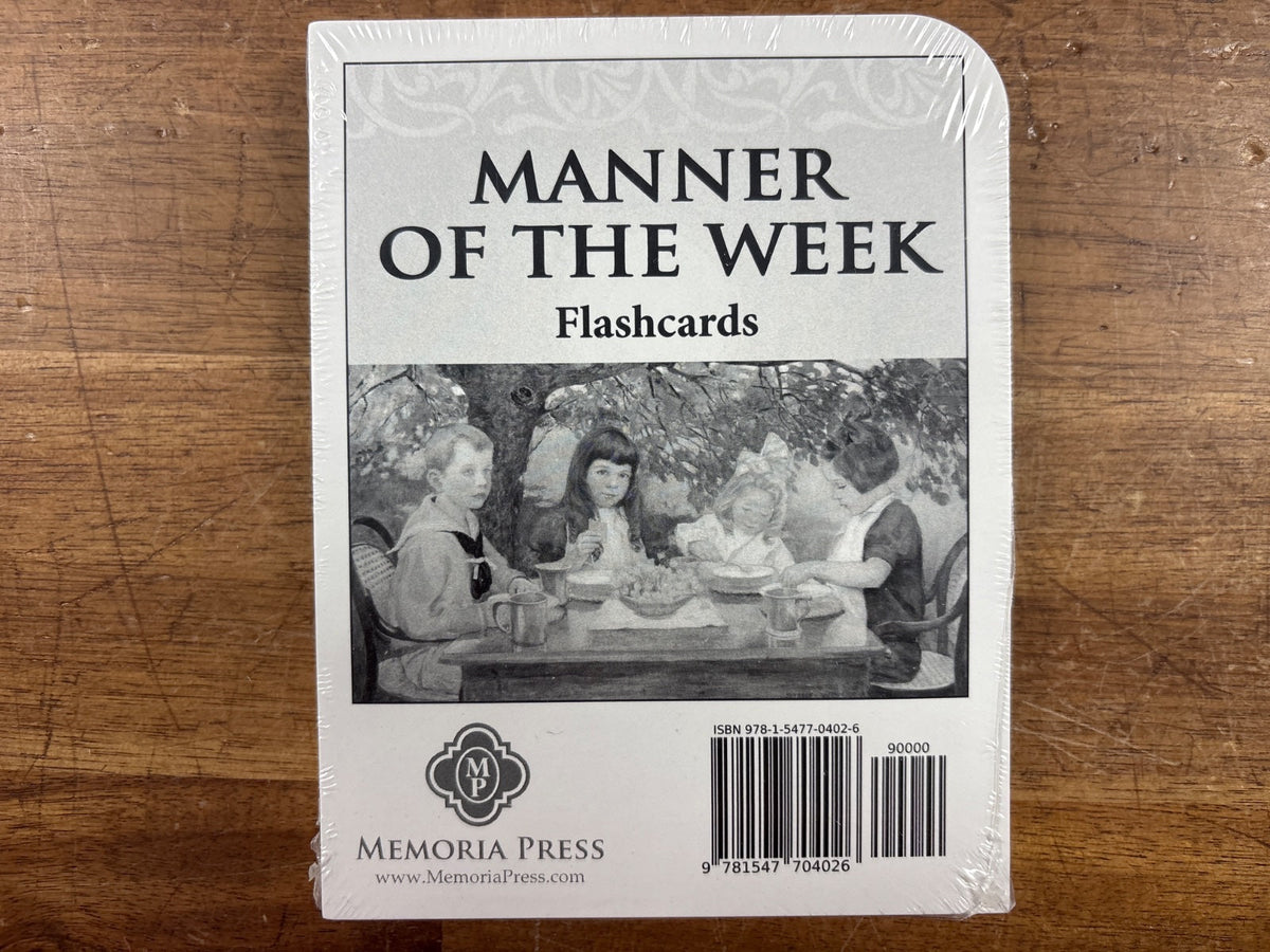 Memoria Press Manner of the Week Flashcards — New | #2
