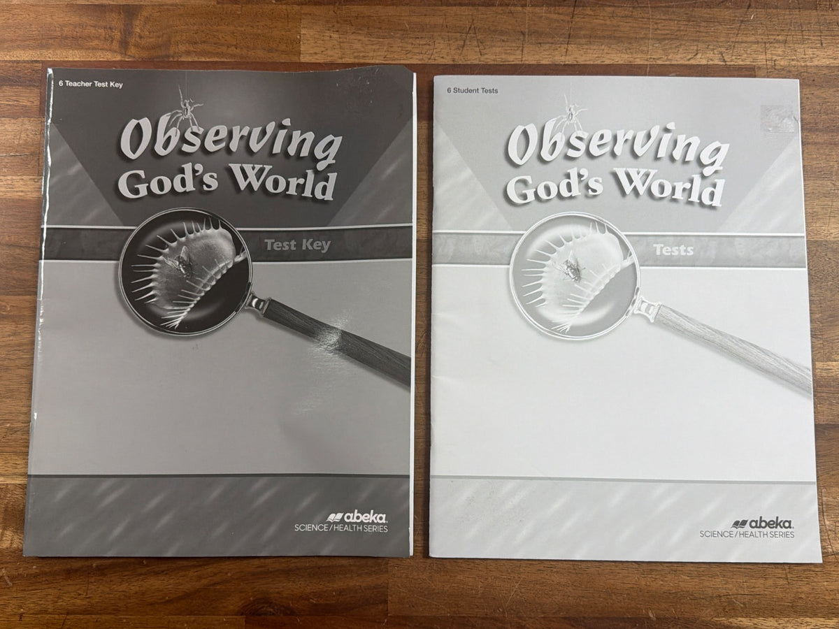 Abeka Observing God's World Grade 6 Test & Test Key Set