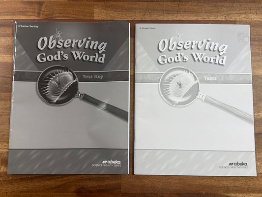 Abeka Observing God's World Grade 6 Test & Test Key Set