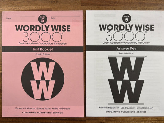 Wordly Wise 3000 Book 5 Test Booklet & Answer Key 4th Ed (NEW)