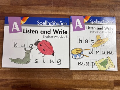 Spelling You See Level a Listen and Write Set — front cover