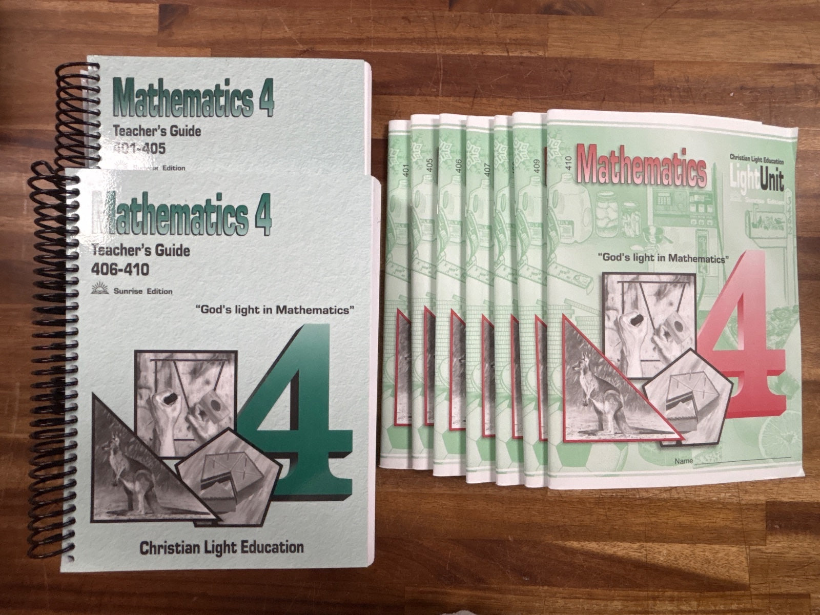 Christian Light Math 4 Teacher Guides & LightUnits 401-410 Set — front cover