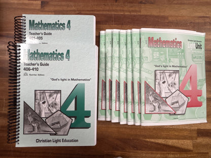 Christian Light Math 4 Teacher Guides & LightUnits 401-410 Set — front cover