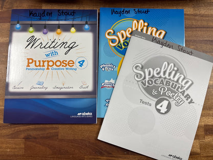Abeka Writing with Purpose 4 & Spelling Vocabulary Poetry Set