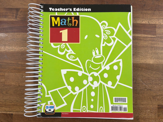 BJU Press Math 1 Teacher's Edition 3rd Edition w/ CD-ROM