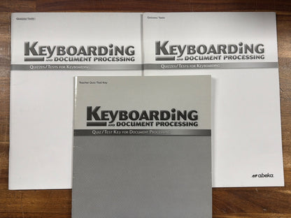 Abeka Keyboarding and Document Processing Quizzes/Tests Key