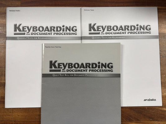 Abeka Keyboarding and Document Processing Quizzes/Tests Key