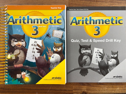 Abeka Arithmetic 3 Teacher Key & Quiz/Test Key Set 6th Ed