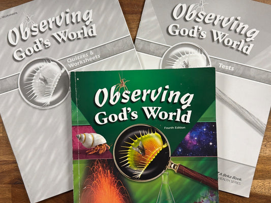 Abeka Observing God's World 6 Text, Quizzes, Tests Set