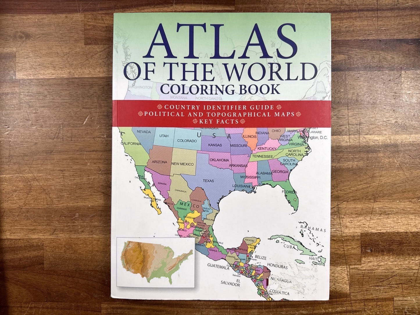 Atlas of the World Coloring Book: Political & Topo Maps