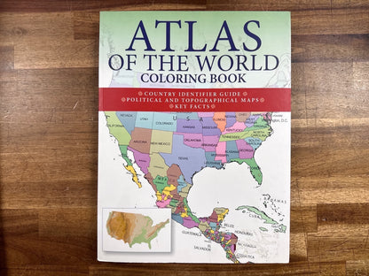 Atlas of the World Coloring Book: Political & Topo Maps