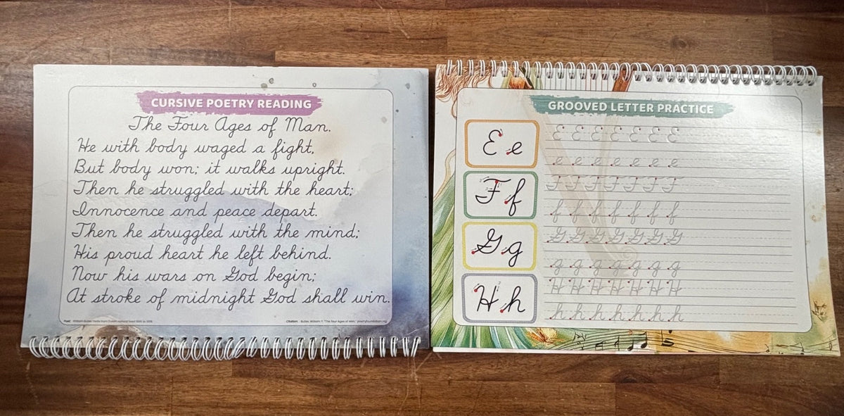 Grooved Letter Cursive Handwriting Practice Workbook — front cover