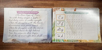 Grooved Letter Cursive Handwriting Practice Workbook — front cover