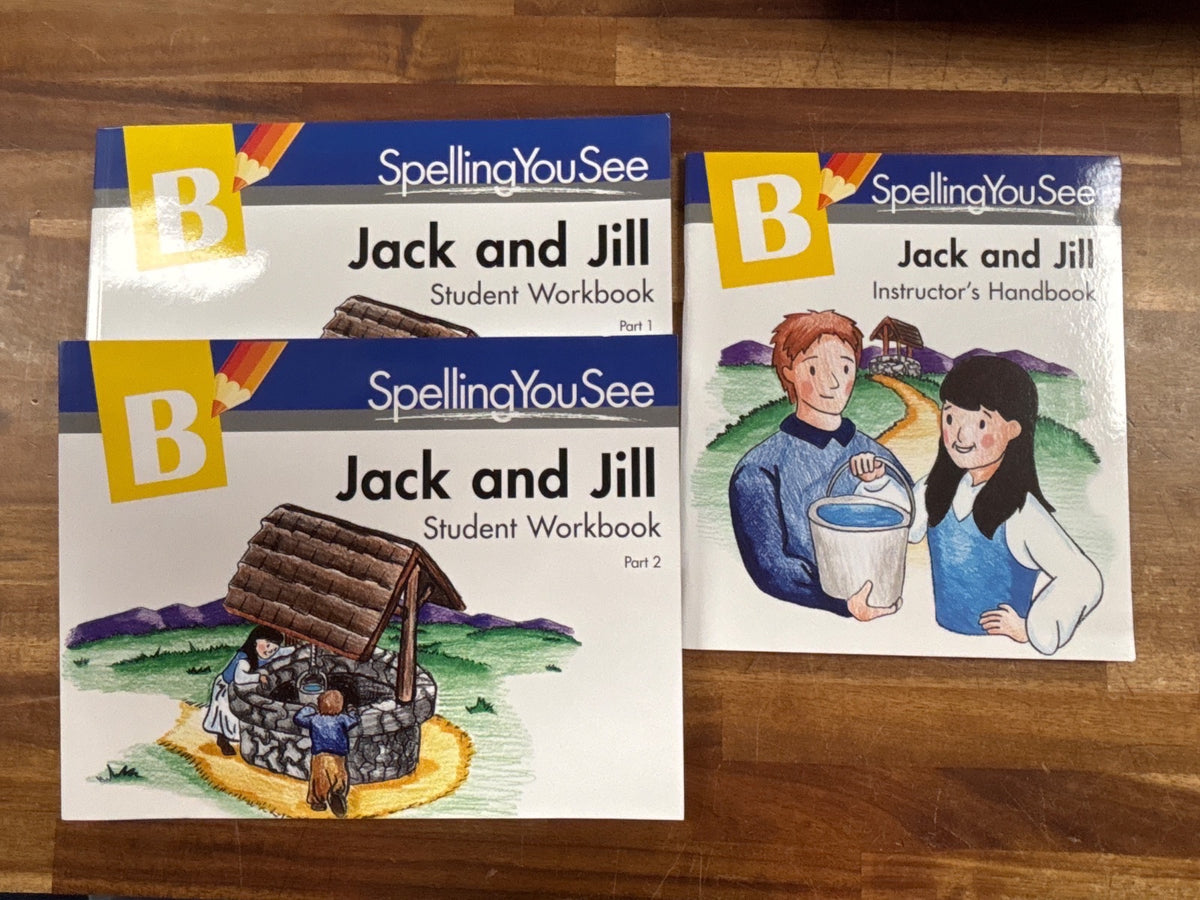 Spelling You See Level B Jack and Jill Workbook Set + Guide — front cover