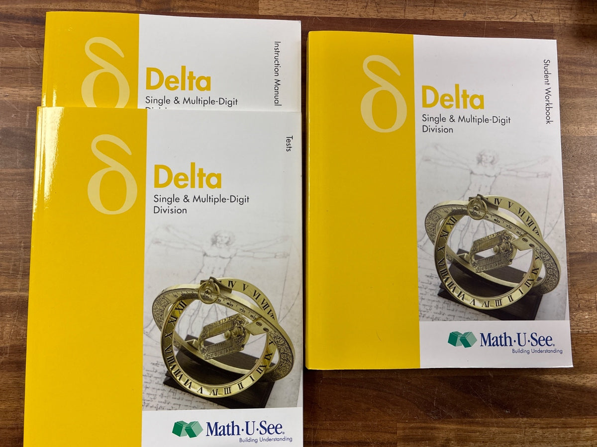 Math-U-See Delta Division Set: Manual, Workbook, Tests — front cover