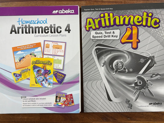 Abeka Arithmetic 4 Lesson Plans & Quiz/Test Key Set