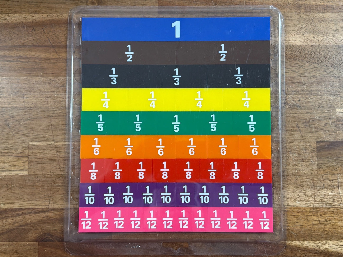 Fraction Tiles Manipulative Set with Storage Tray