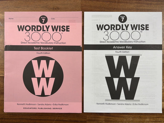Wordly Wise 3000 Book 7 Test Booklet & Answr Key 4th Ed (NEW)