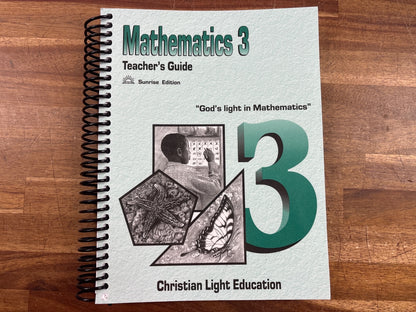 Christian Light Education Mathematics 3 Teacher's Guide — front cover