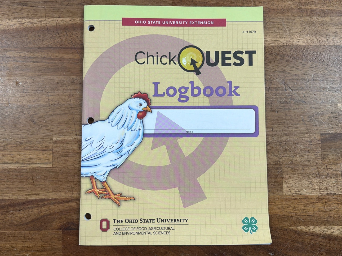 ChickQuest Logbook 4-H 167R Ohio State Extension Workbook