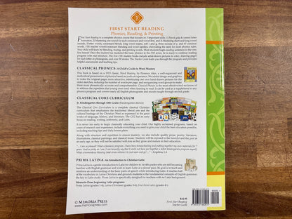 Memoria Press First Start Reading Set: Teacher Guide Text Flashcards