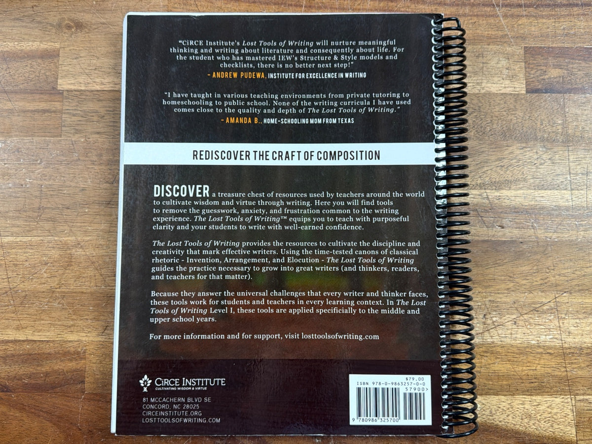 CiRCE Lost Tools of Writing Teacher Guide Level One