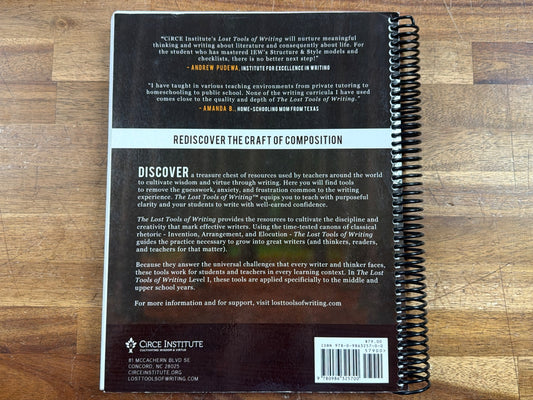CiRCE Lost Tools of Writing Teacher Guide Level One