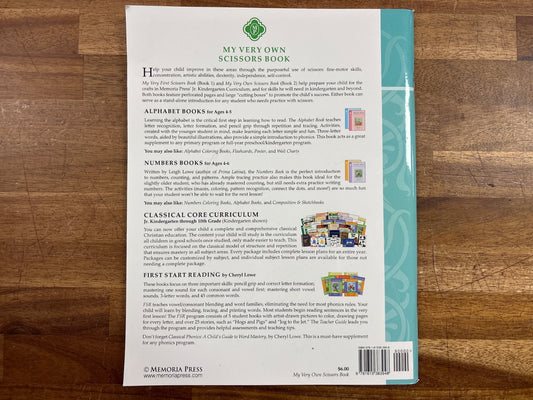 My Very Own Scissors Book by Cheryl Swope, Memoria Press