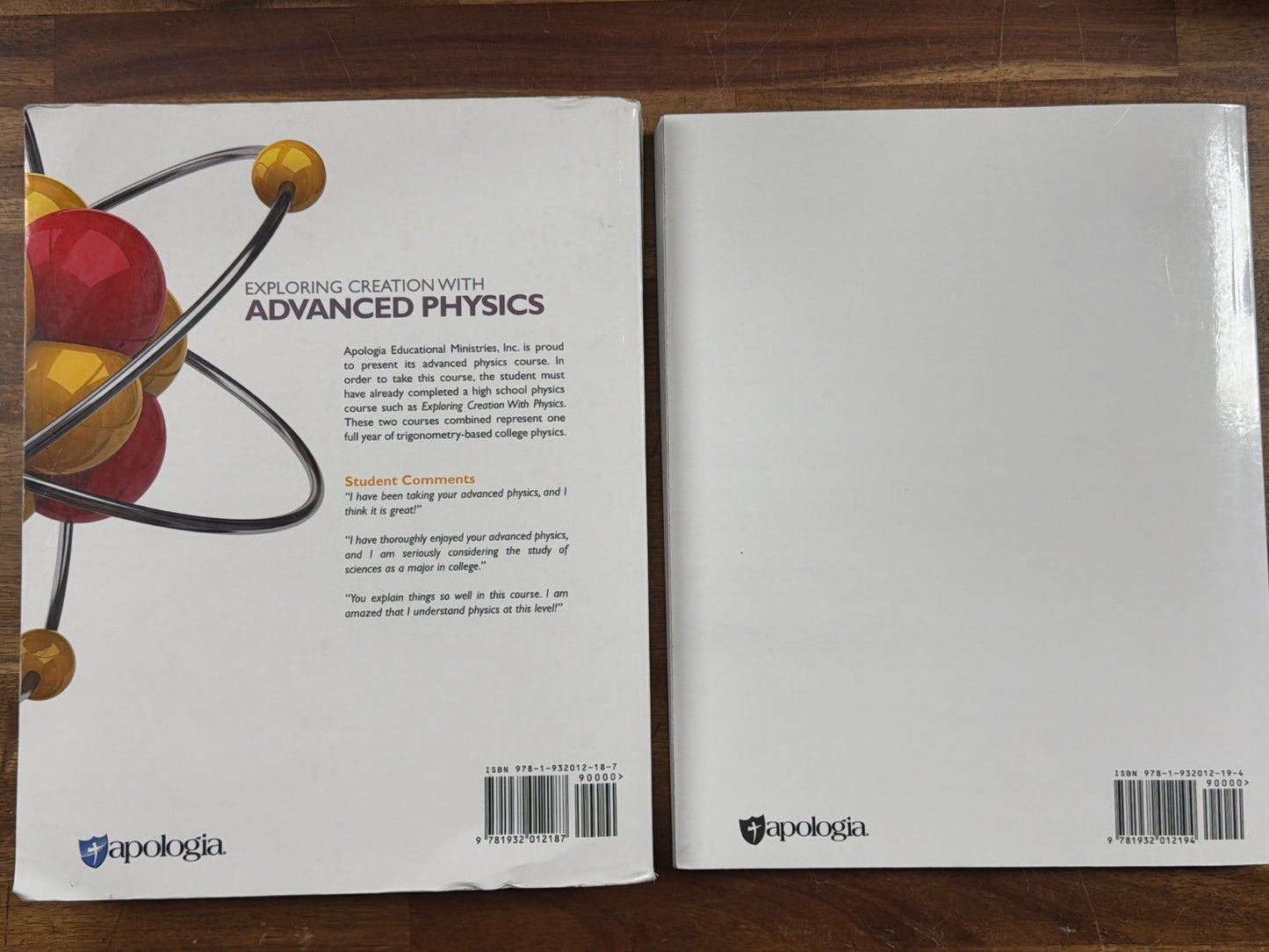Apologia Exploring Creation Advanced Physics 1st Ed + Solutions