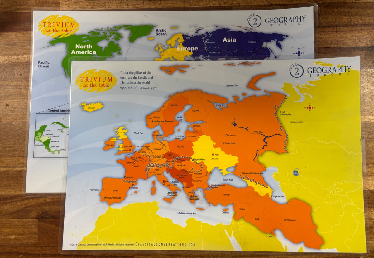 Classical Conversations Cycle 2 Geography Trivium Maps Set