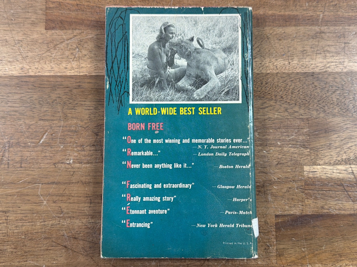 Born Free by Joy Adamson Vintage Bantam Paperback