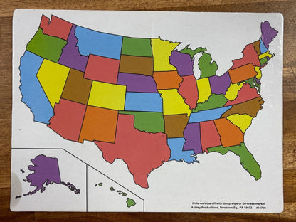 Ashley Productions USA Map Puzzle Wipe-Off Placemat #10709 — photo 2 of 3