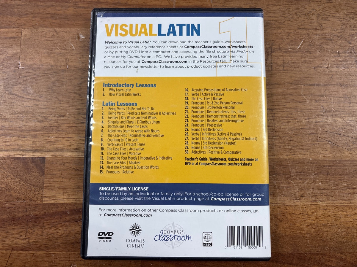 Visual Latin 1 DVD Lessons 1-30 Compass Classroom — photo 2 of 2