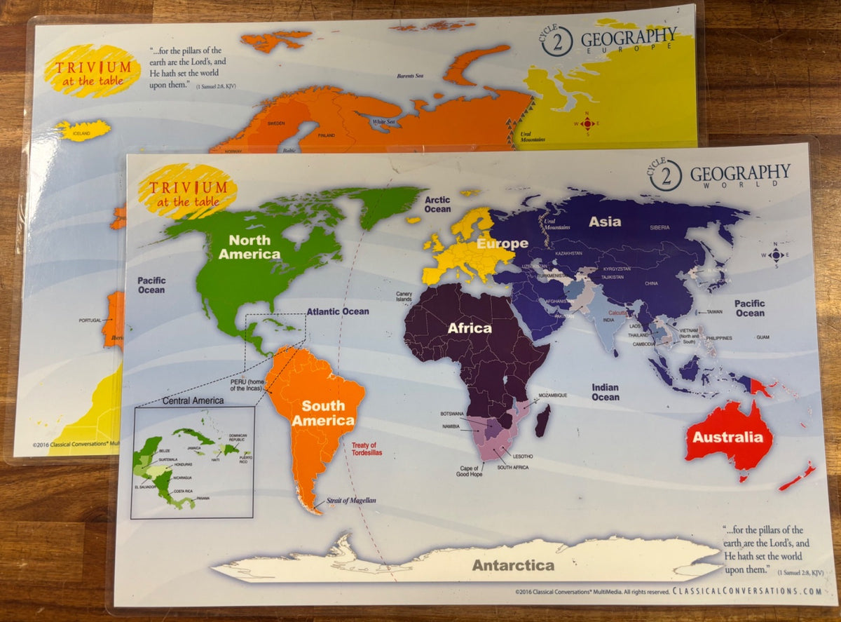 Classical Conversations Cycle 2 Geography Europe & World Maps