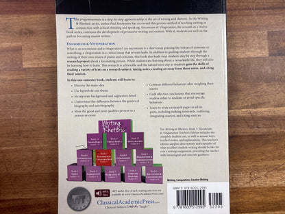Writing & Rhetoric Book 7 Encomium & Vituperation Teacher Ed
