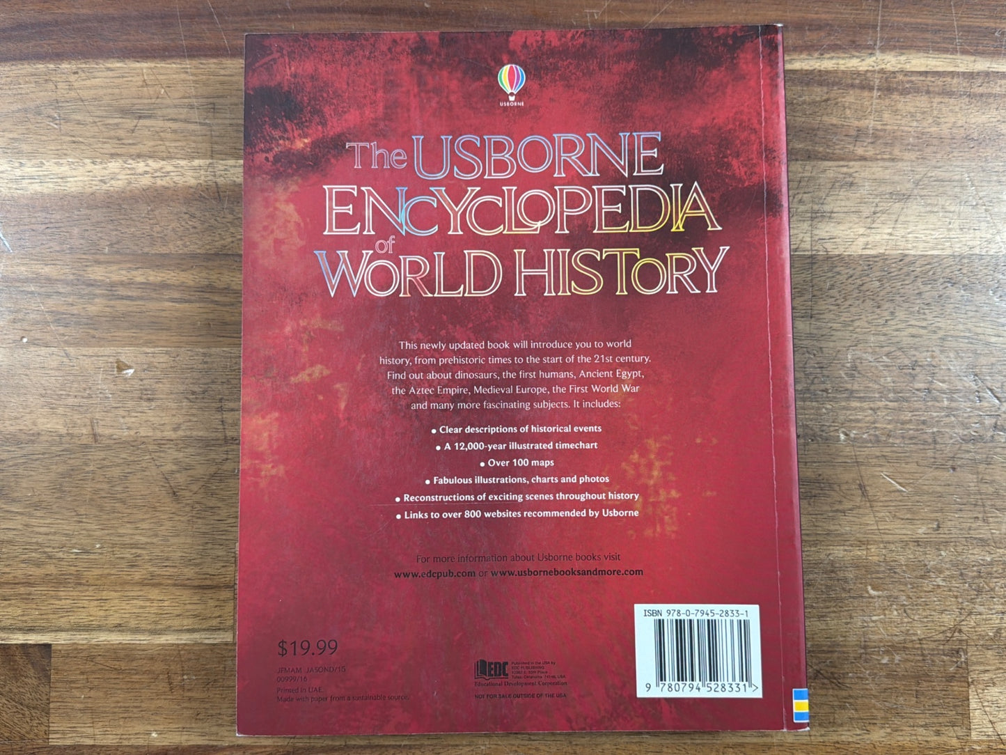 Usborne Encyclopedia of World History Reference Book