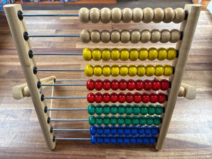 Wooden Counting Abacus 100 Beads Math Manipulative