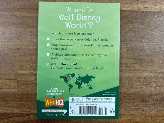 Where Is Walt Disney World? Who HQ Nonfiction Book