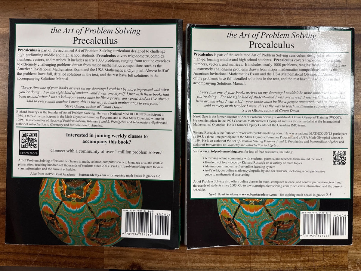 AoPS Precalculus Textbook & Solutions Manual 2nd Edition Set