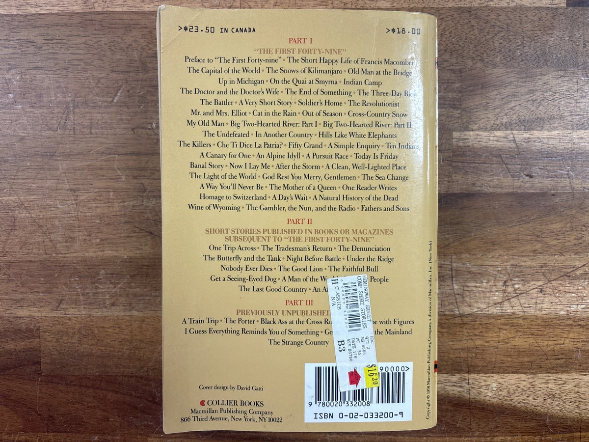 The Complete Short Stories of Ernest Hemingway Finca Vigía Ed