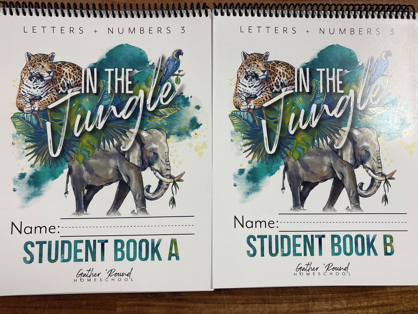 Gather Round Homeschool in the Jungle Letters + Numbers 3 Set