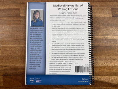 IEW Medieval History-Based Writing Lessons Teacher's Manual