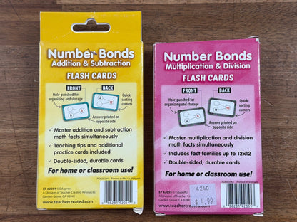 Edupress Number Bonds Flash Cards Set: Add/Sub & Mult/Div