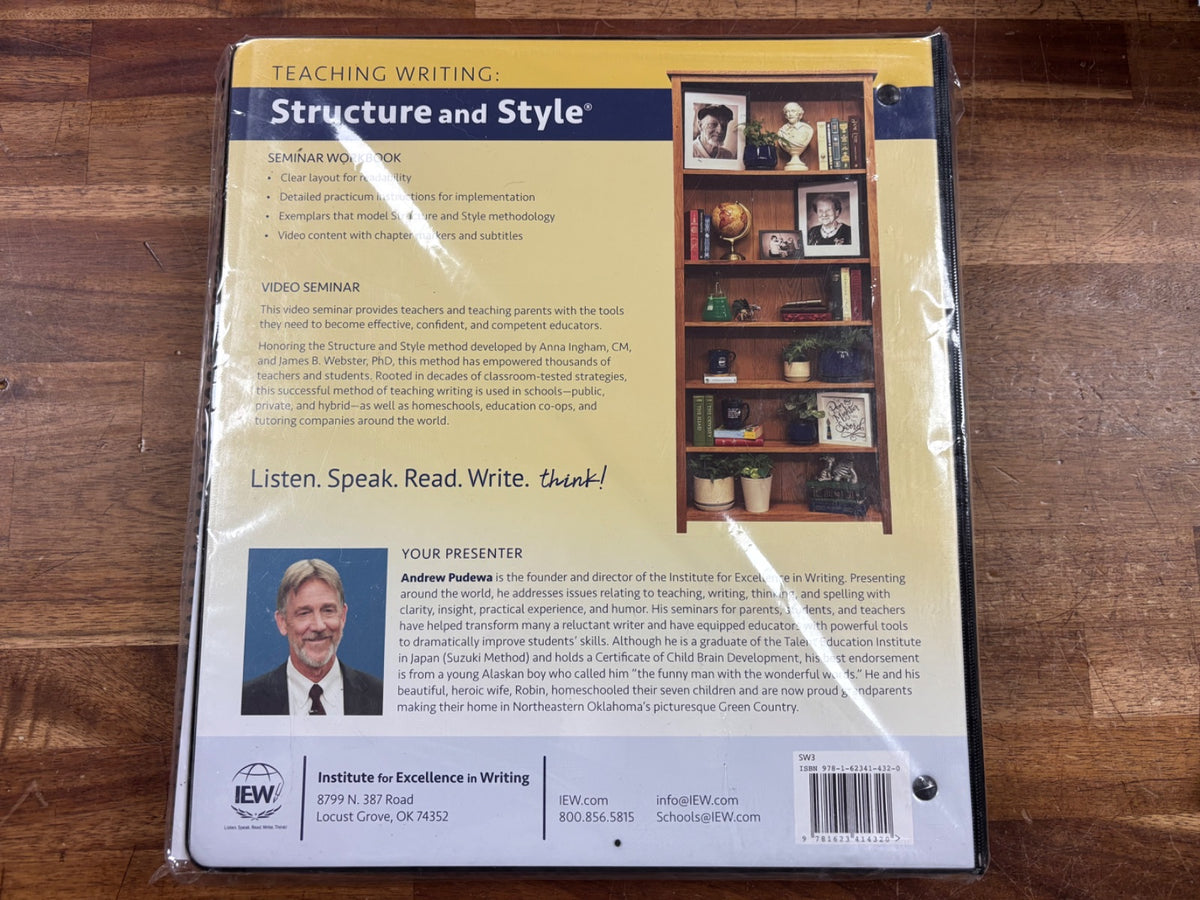 IEW Teaching Writing: Structure and Style Seminar Workbook — photo 2 of 2