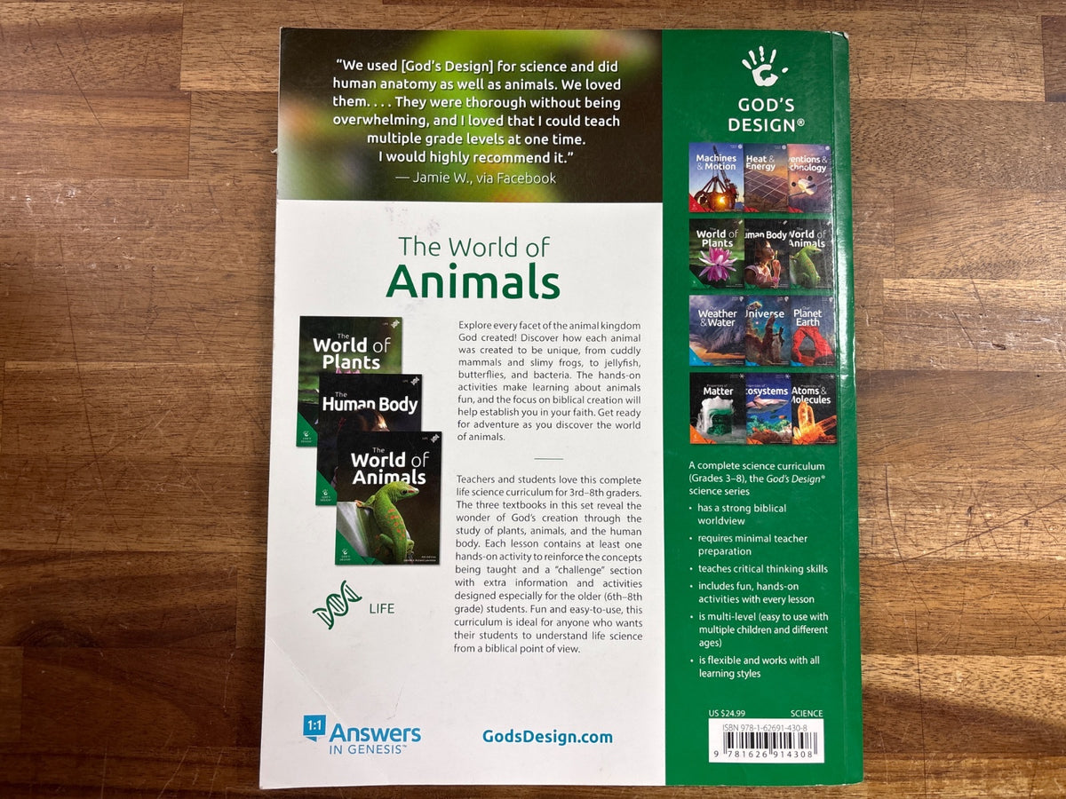 God's Design the World of Animals 4th Edition Life Science