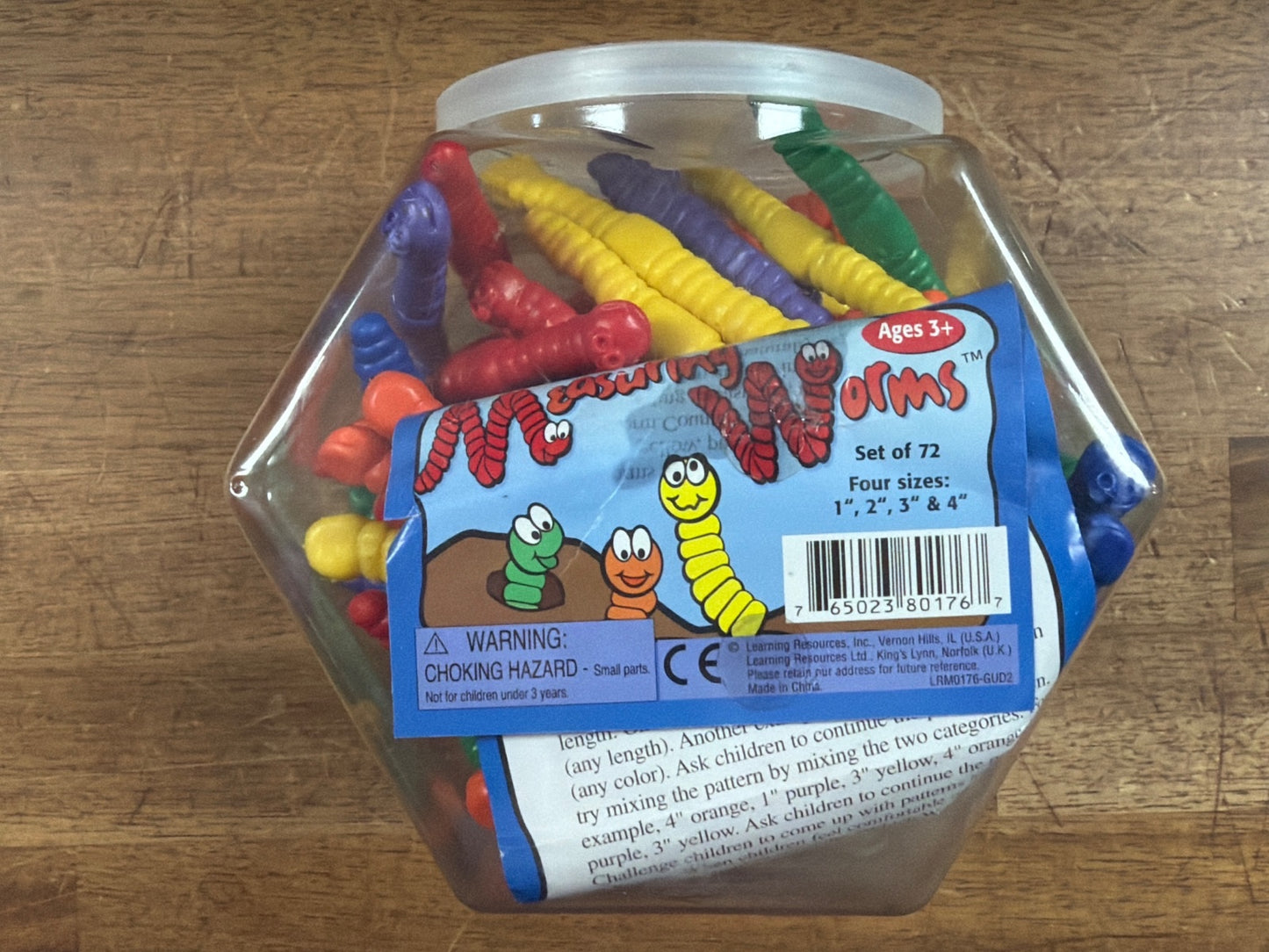 Learning Resources Measuring Worms Set of 72 Manipulatives