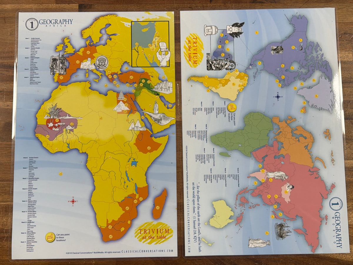Classical Conversations Cycle 1 Geography Africa & World Maps
