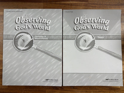 Abeka Observing God's World 6 Text, Quizzes, Tests Set