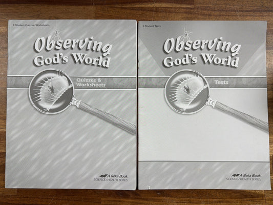 Abeka Observing God's World 6 Text, Quizzes, Tests Set