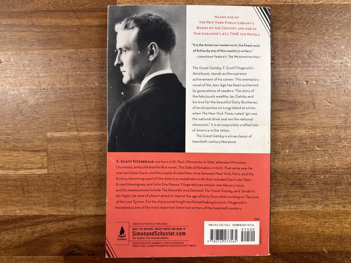 The Great Gatsby: The Only Authorized Edition by F. Scott Fitzgerald — Good — Clean, no writing; some shelf wear and creasing visible on cover edges.